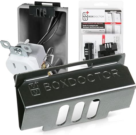 clip on plastic electric box|electrical outlet box repair clips.